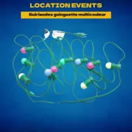Location de Guirlandes guinguette multicouleur pour extérieur IP44 - 10M - Location events