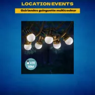 Location de Guirlandes guinguette blanche pour extérieur IP44 - 10M - Location events