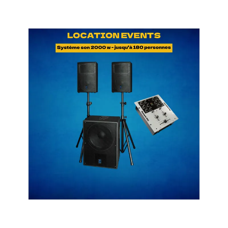 Location pack son 2000 w - jusqu'à 180 personnes