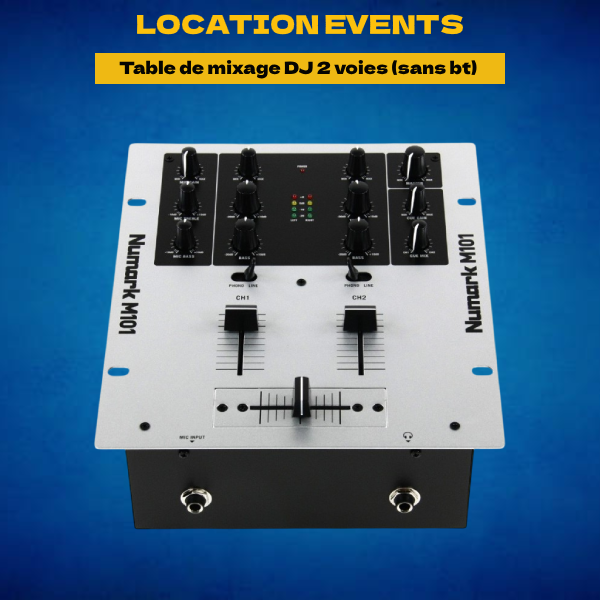 Location Table de mixage DJ 2 voies (sans bt)