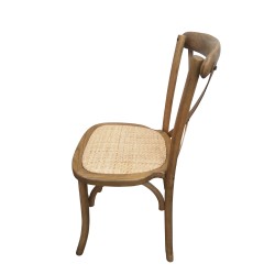 Location Chaise BISTROT dos croisé en Bois