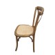 Location chaise bistrot en bois à dos croisé – détail