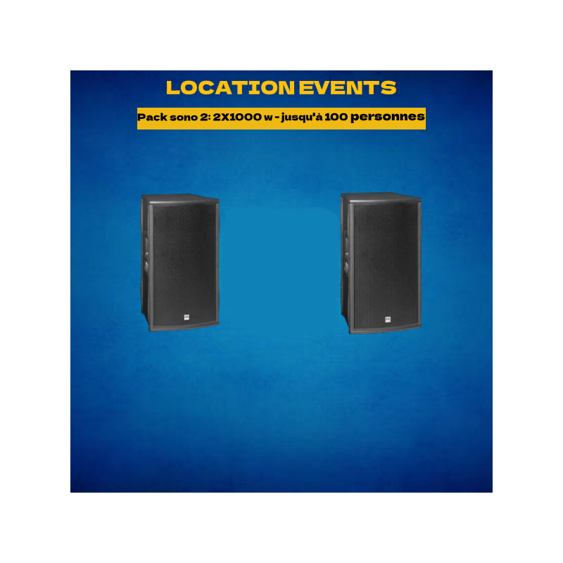Location pack sono 2: 2x1000w - jusqu'à 100 personnes