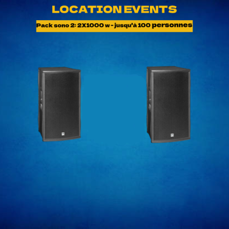 Location pack sono 2: 2x1000w - jusqu'à 100 personnes