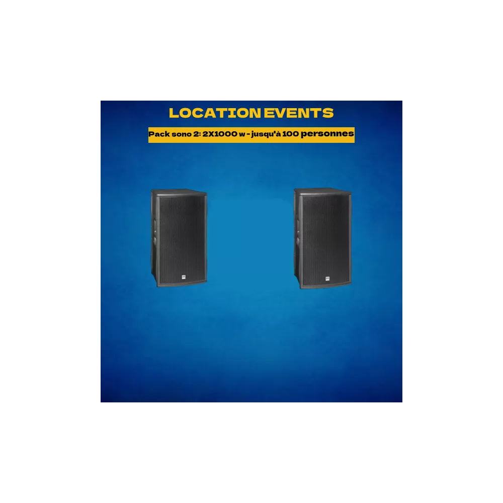 location Paire d'enceinte 2x1000 W - 120 personnes