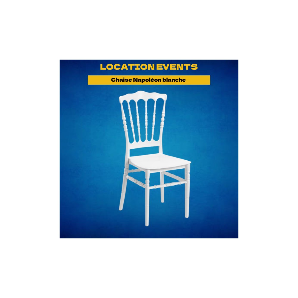 Location Chaise Napoléon blanche + galette blanche