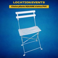 Location Chaise pliante SQUARE à lattes PVC