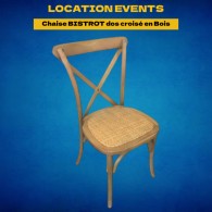 Location Chaise BISTROT dos croisé en Bois Orléans • Nevers • Tours