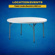 Location table ronde diamètre 152 cm - 8 personnes Orléans • Nevers • Tours