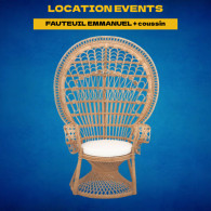 Location fauteuil Emmanuel en rotin
