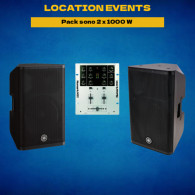 Location pack sono 2: 2x1000w - jusqu'à 120 personnes