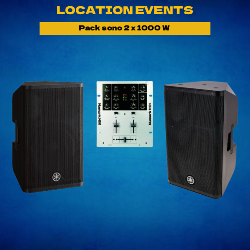Location pack sono 2: 2x1000w - jusqu'à 120 personnes