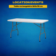 Location table rectangulaire 183×76 cm – 6 personnes - Orléans