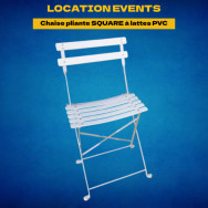Location Chaise pliante SQUARE à lattes PVC - Orléans et nevers