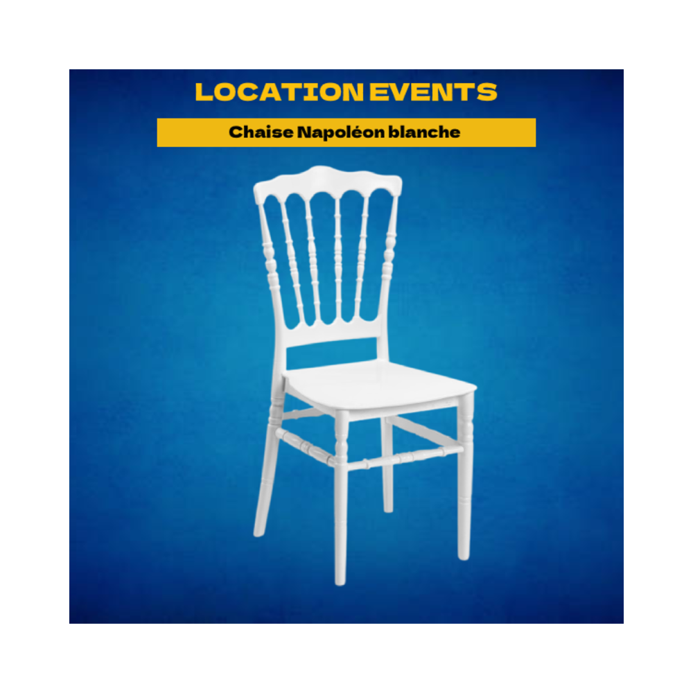 Location Chaise Napoléon blanche avec galette blanche - Orléans