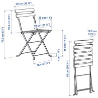 Chaise Square bois pliable dimension