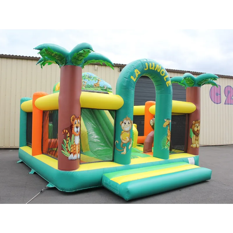 Location structure gonflable COMPLEXE TOBOGGAN 230 TUNNEL Jungle