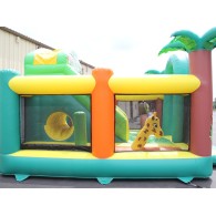 Location structure gonflable COMPLEXE TOBOGGAN 230 TUNNEL Jungle – vue complémentaire