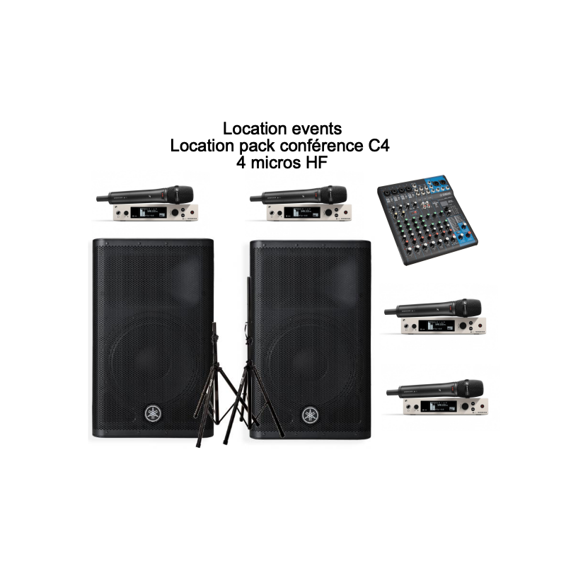 Location pack conférence C4 - 4 micro HF