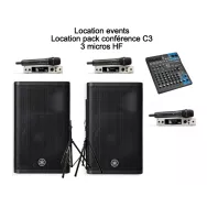 Location pack conférence C3 - 3 micro HF - Location events