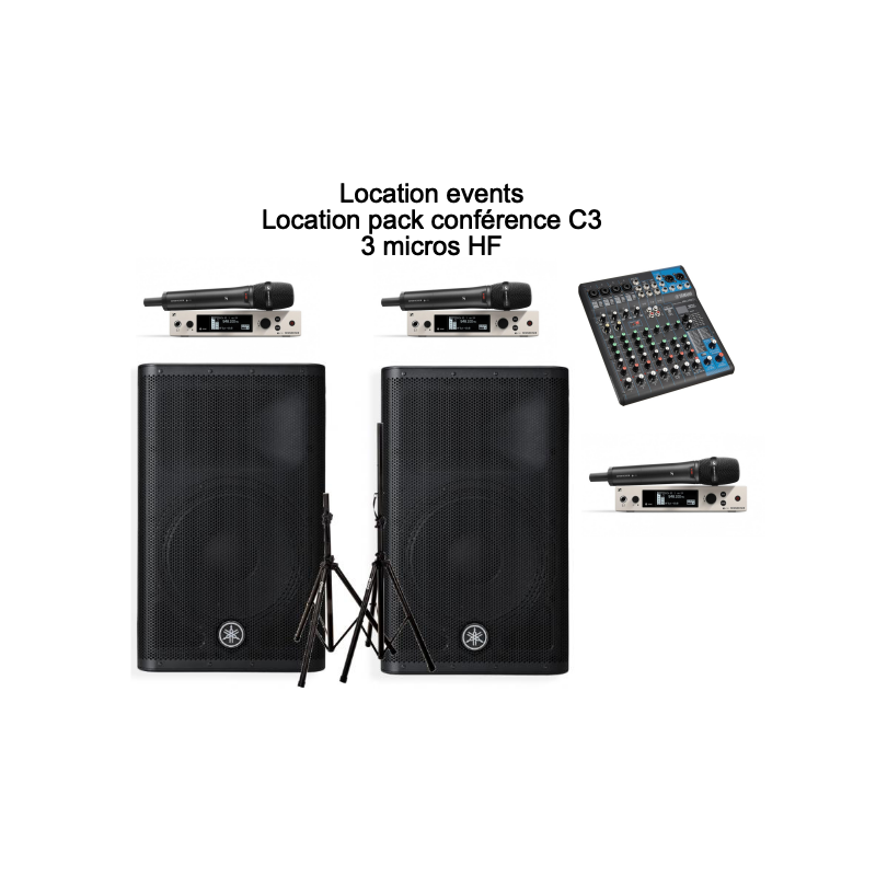 Location pack conférence C3 - 3 micros HF