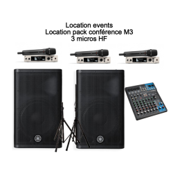 Location pack conférence M3 - 3 micros HF