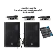 Location pack conférence M3 - 3 micros HF - Location events