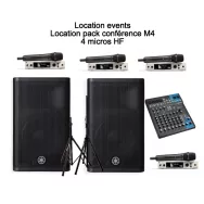 Location pack conférence M4 - 4 micros HF - Location events