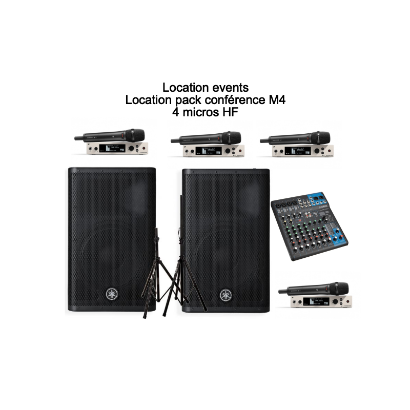 Location pack conférence M4 - 4 micros HF