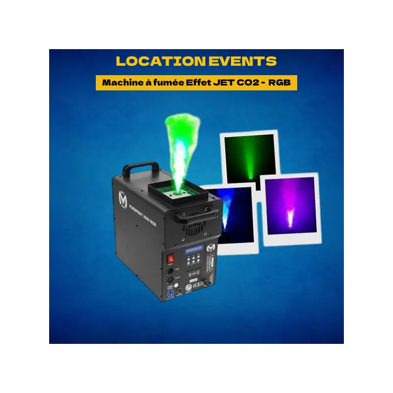 Location machine à fumée Effet JET CO2 - Fog Spray 3000 RGB
