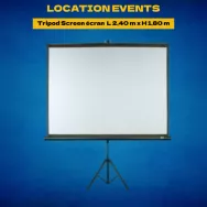 Location Tripod Screen écran de projection sur pied L 2,40 m x H 1,80 m